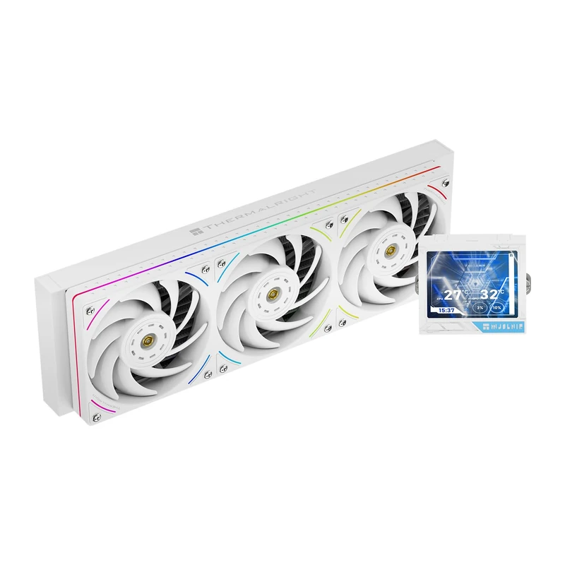 Thermalright Mjolnir Vision 360 UB ARGB White CPU Water Cooler,3 PWM Fans Water Cooling System with 2150PRM,for AM4/AM5&Intel LGA1851/1700, Magnetic Detachable LCD Screen with 640 * 480 Resolution