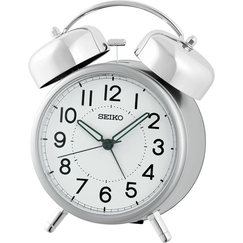 Seiko Clock Alarm Clock Metallic Silver