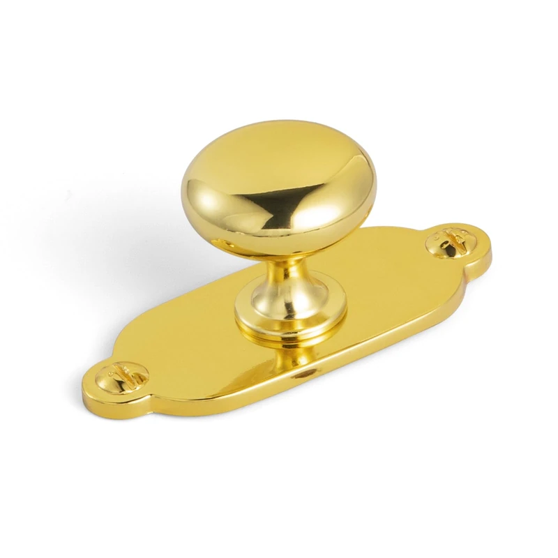 Goo-Ki Gold Zinc Alloy Cabinet Large Knob with Backplate - Single Hole Center Cabinet Pull Hardware for Bedroom, Kitchen, 12 Pack（8611-G013）