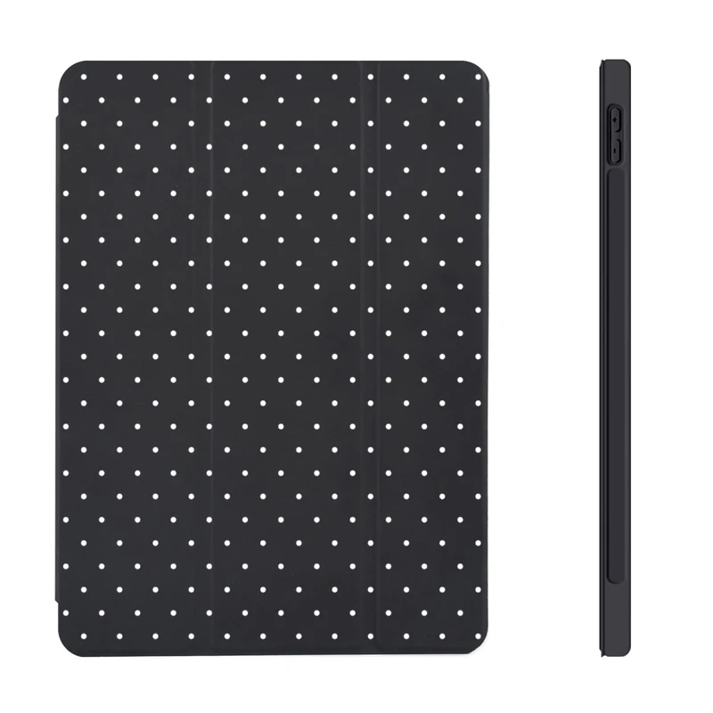 Fycyko Compatible with iPad (A16) 11th Generation 11 Inch 2025 Case, Slim Stand Cover for iPad 10th 10.9 Inch 2022 with Pencil Holder, Polka Dot Stylish Aesthetics Design Protective Case,Black