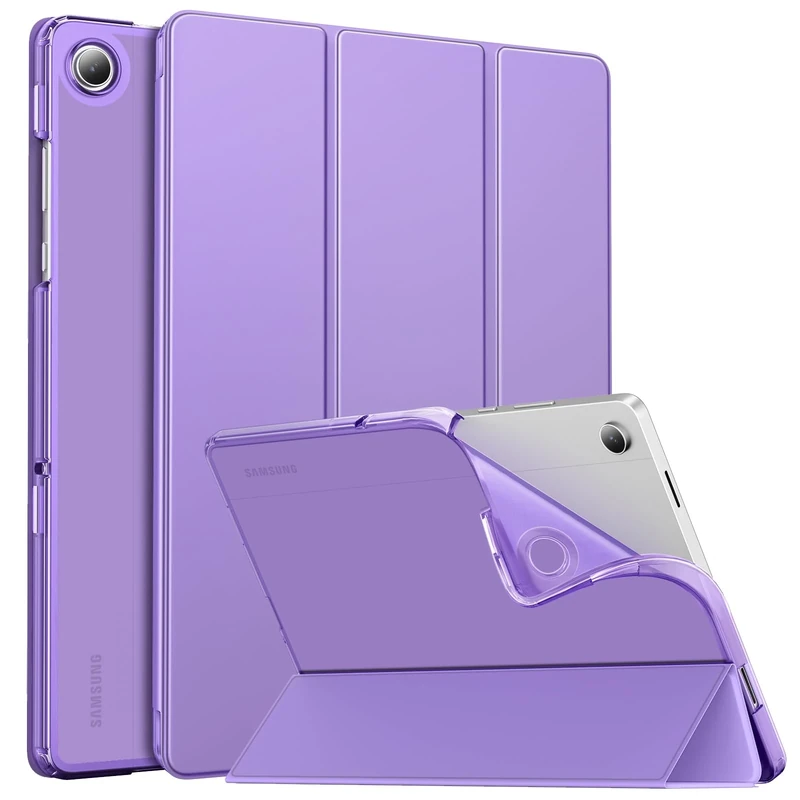 MoKo Case for Samsung Galaxy Tab A11+ Plus 11 inch 2025/ A9+ Plus 2023 with Soft TPU Translucent Back Protective Cover, Samsung A11+/ A9+ Tablet Case, Auto Wake/Sleep, Lilac