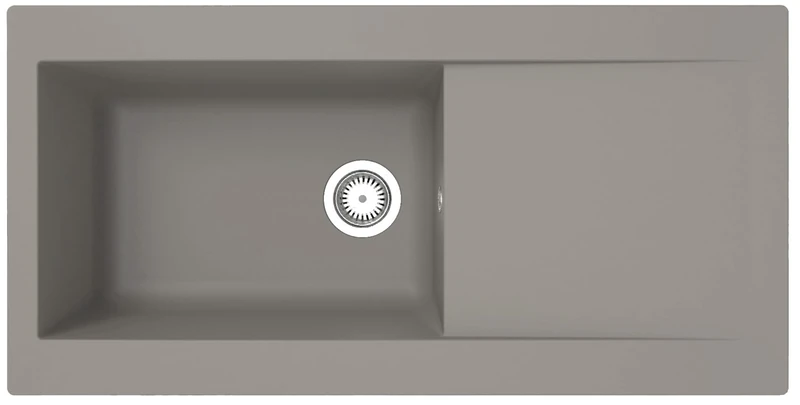 Respekta Denver DENVER100X501BG Mineralite Sink 1 Bowl Built-in Sink 100 x 50 cm Suitable for Base Cabinets from 60 cm Wide