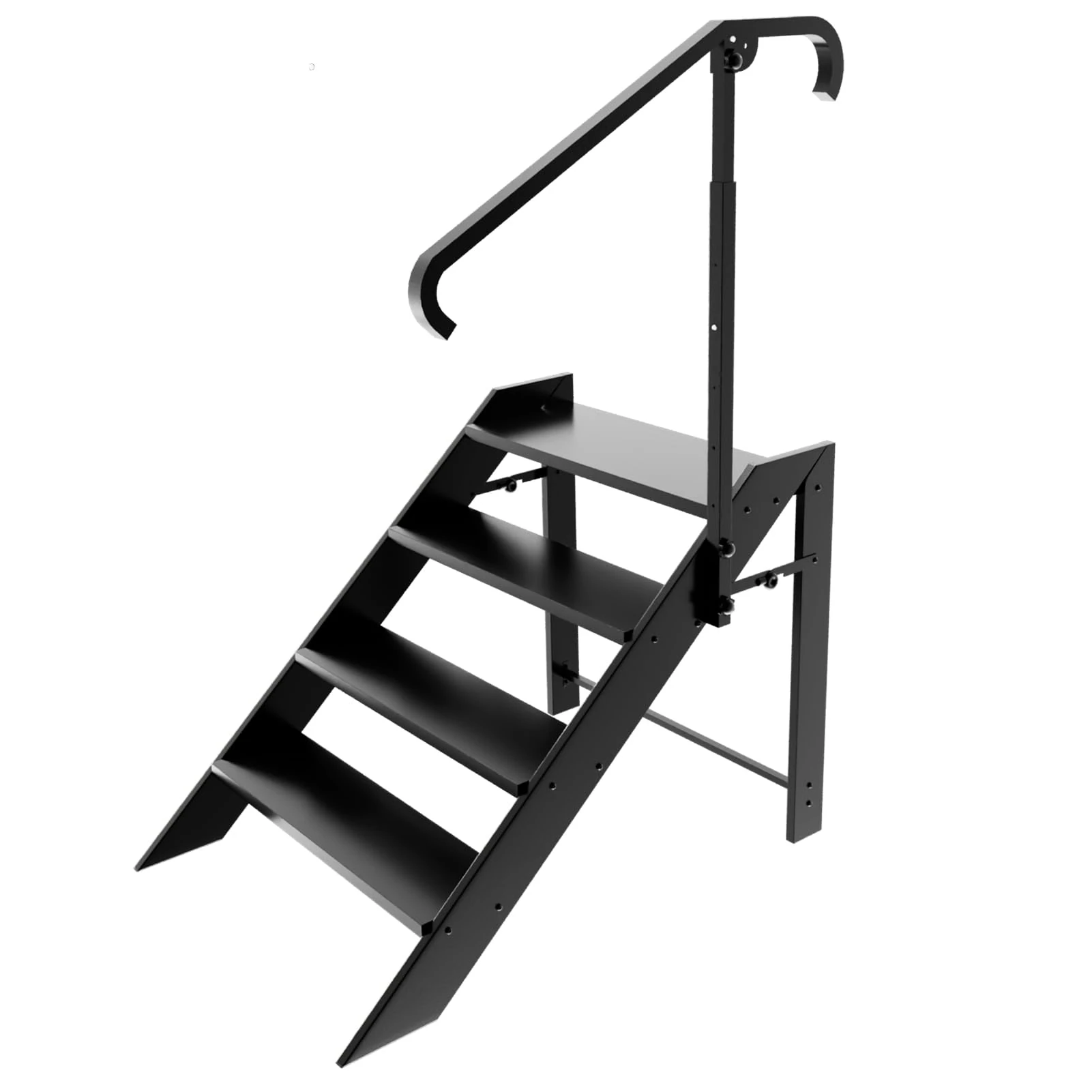 Step Ladder Step Folding, Step Stool Foldable, RV Steps with Non Slip Feets, Max Load Capacity 660lbs Hot Tub Steps for Home, Travel Trailer, Camper, Mobile Home, Spa, and Porch (4 step)