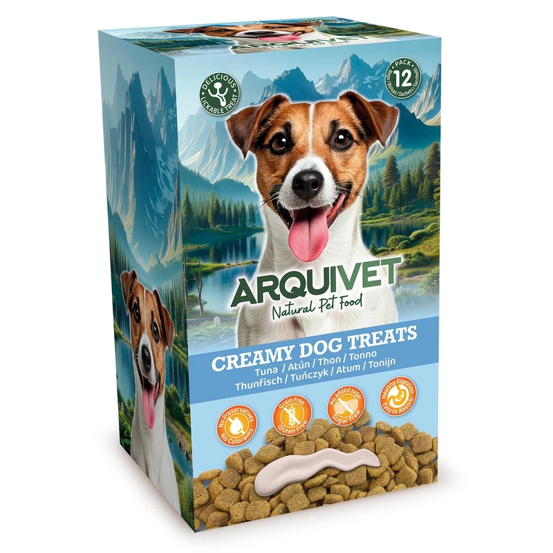 Arquivet - Creamy Dog Treats - Creamy Tuna Snack (display of 12 bags with 5x15g) - for dogs