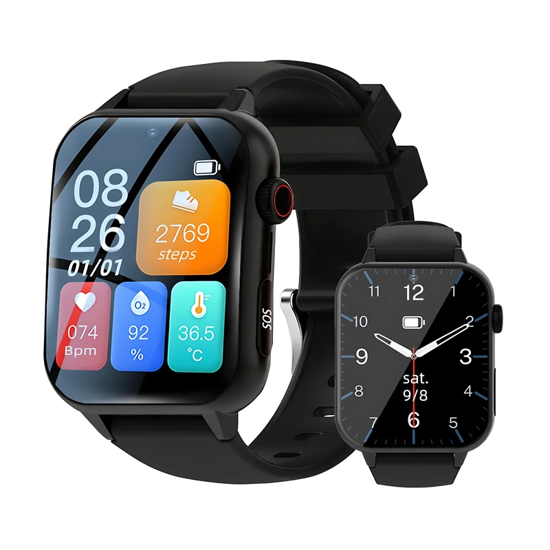 Vexorium 4G Smartwatch for Independent Seniors with SOS, Fall Alert, GPS, Video Calls, Voice Time, IP67 & Remote Tools – Confidence and Freedom to Live Life Your Way,Black