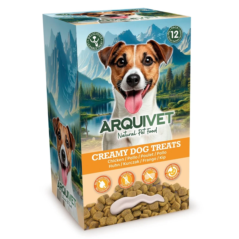 Arquivet - Creamy Dog Treats - Creamy Chicken Snack (display of 12 bags with 5x15g) - for dogs