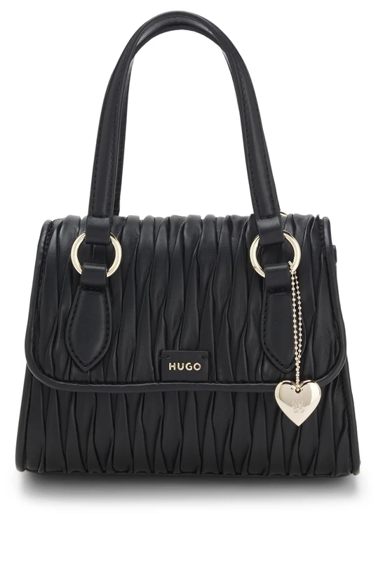 HUGO Womens Clioh M Top Handle Faux-leather Heart Handbag - Image 1