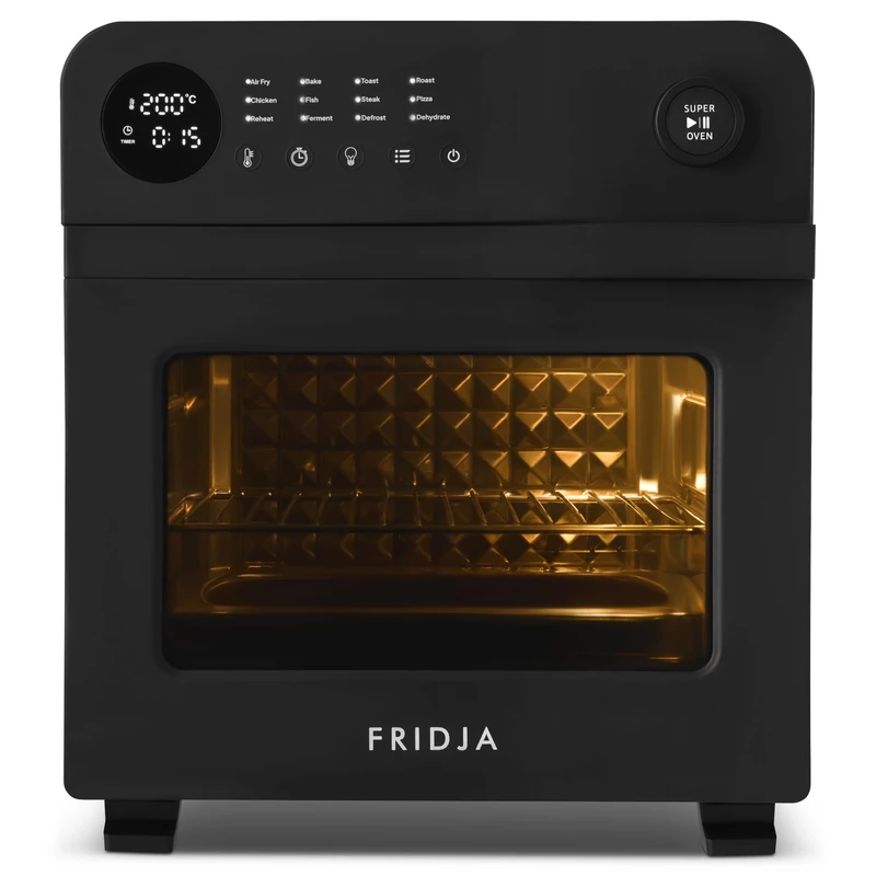 Fridja f66 Super Oven - Premium 15L Compact Digital Air Fryer Oven - 12 Intelligent Presets, Powerful Convection Fan, Easy to Clean, Fast and Versatile, Stainless Steel Interior, Easier Cooking