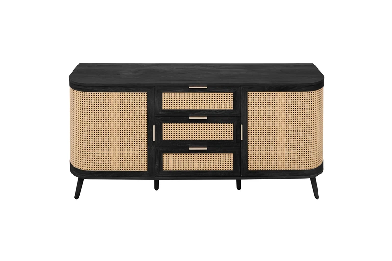 Birlea Noah 2 Door 3 Drawer Sideboard Black