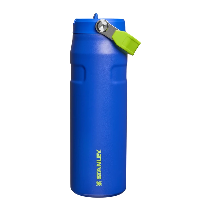 Stanley 1913 Flip Straw Sports Water Bottle with Straw 0.7L - 10 Hours Cold - 3 Days Iced - Stainless Steel - BPA Free - Leak Resistant - Fits in Cup Holder - Dishwasher Safe - Cobalt Chartreuse