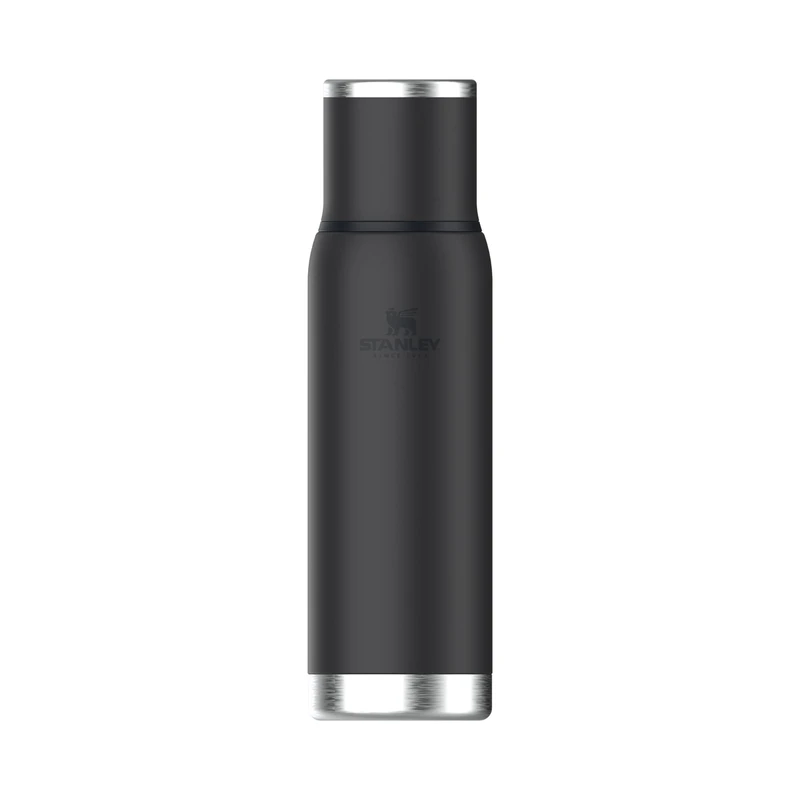 Stanley 1913 Adventure to-Go Thermal Flask 1.0L - 25 Hours Hot - 27 Hours Cold - Leakproof - Insulated Lid - BPA-Free Insulated Bottle - Dishwasher Safe - Coffee Flask - Black 2.0