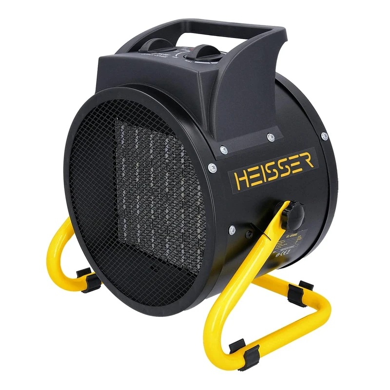 HEISSER 2800W Electric Workshop Garage Heater – Portable Space Heater for Home, Garage, Office & Greenhouse | Low Energy Consumption, Adjustable Thermostat, 2 Heat Settings, Overheat Protection