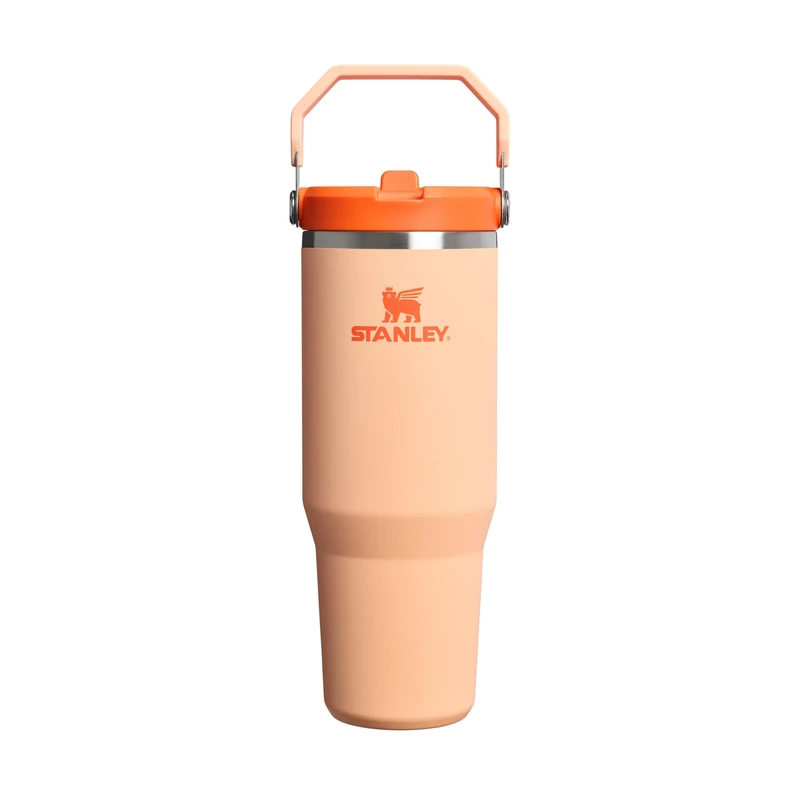 Stanley 1913 Flip Straw Tumbler Water Bottle with Straw 0.89L - Keeps Cold for 12+ Hours - Easy to Carry - Dishwasher Safe - Stainless Steel Thermal Flask - BPA-Free Travel Mug - Orange Sherbet