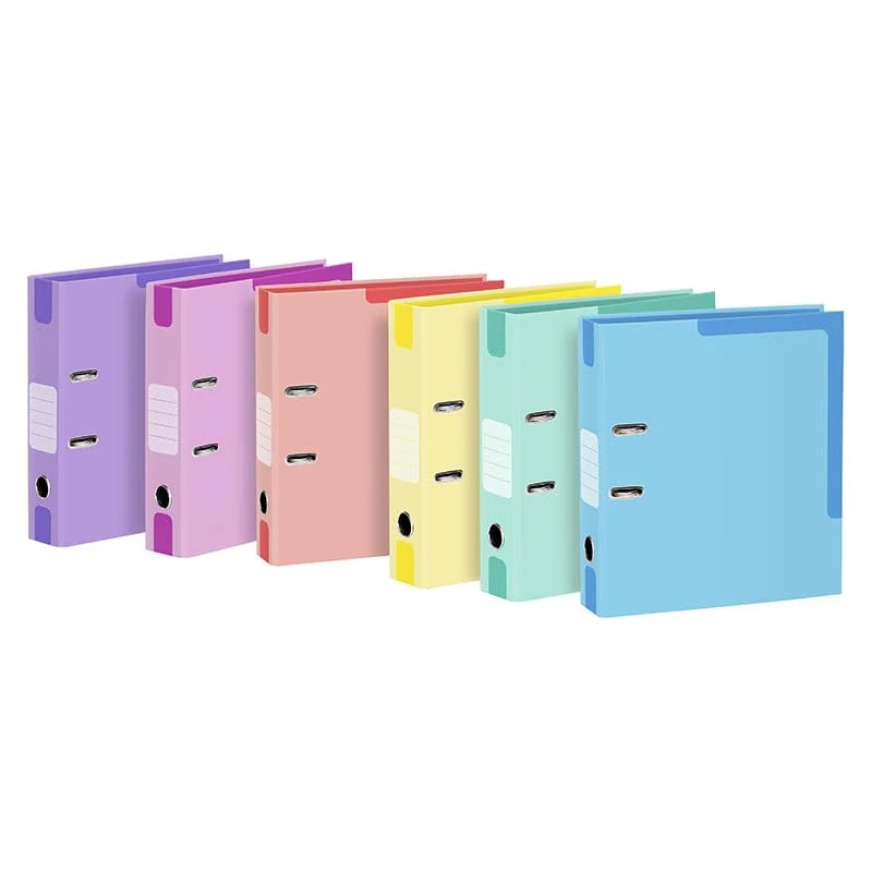 Viquel - Pack of 10 Cardboard Lever Arch Files 7 cm Spine - Assorted 6 Colours - Made of Rigid Cardboard - 29.5 x 32 cm - A4 and A4+ Format