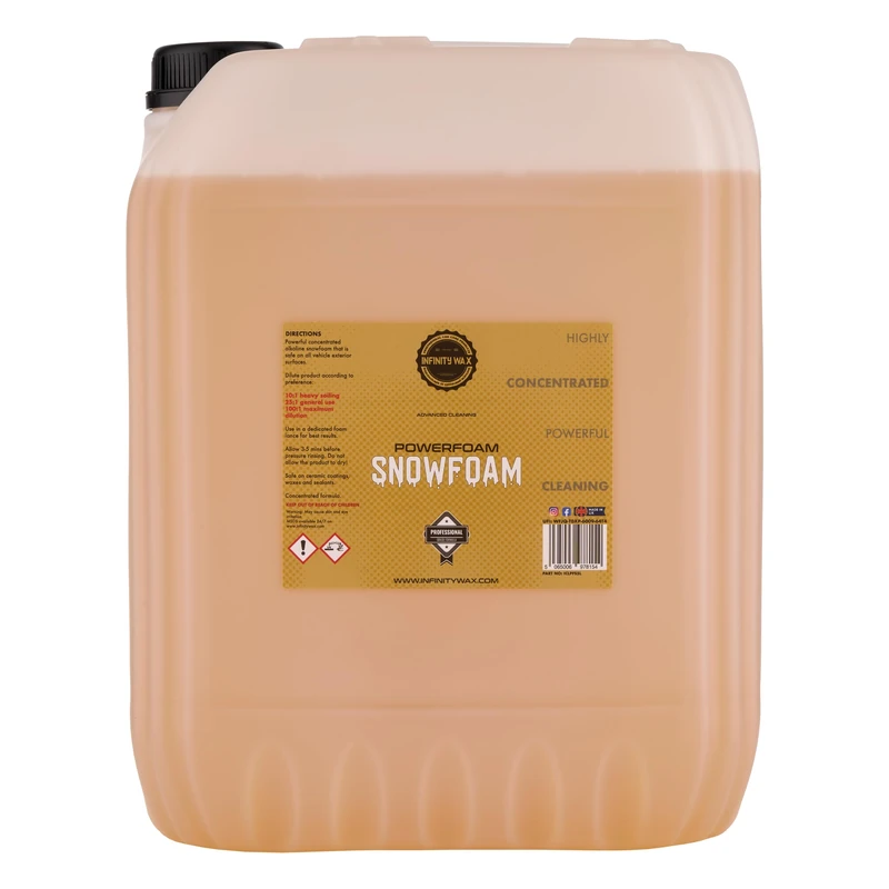 Infinity Wax Powerfoam Snowfoam 20L – Ultra Concentrated Alkaline Pre-Wash, Up to 100:1 Dilution Trade Size Biodegradable, Heavy Duty Snow Foam for Pressure Washers