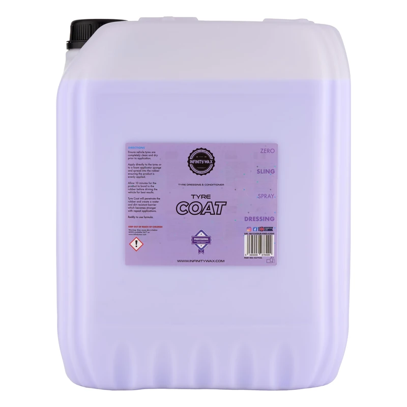 Infinity Wax Tyre Coat 20L, Trade Size SiO₂ Sprayable Tyre & Trim Dressing Long-Lasting, Water-Based Satin Finish, Non-Greasy, Sling-Free Formula - Image 1