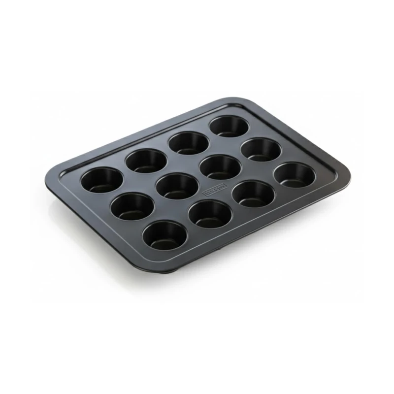 Tala Blake & Bull Design 12 Cup Enamelled Muffin Pan, Commerical Grade AGA Safe Bakeware, Non-Stick and Quick Release, PFOA and BPA Free, Measures 44cm x 34cm