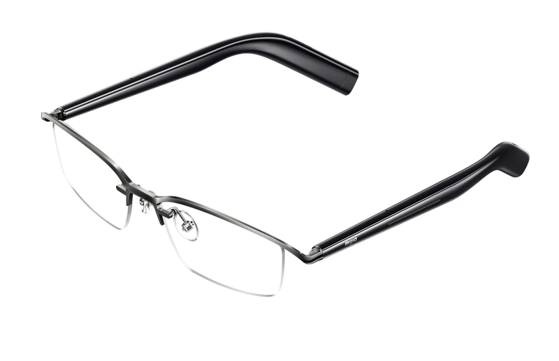 Xiaomi Mijia Smart Audio Glasses, 5mm slim Ultra-temples, 27.6g Lightweight, comfortable fit, Open-sound design, 4-mic noise cancellation, 4.5 m/s wind-noise resistance, 12H long-lasting use, Titanium