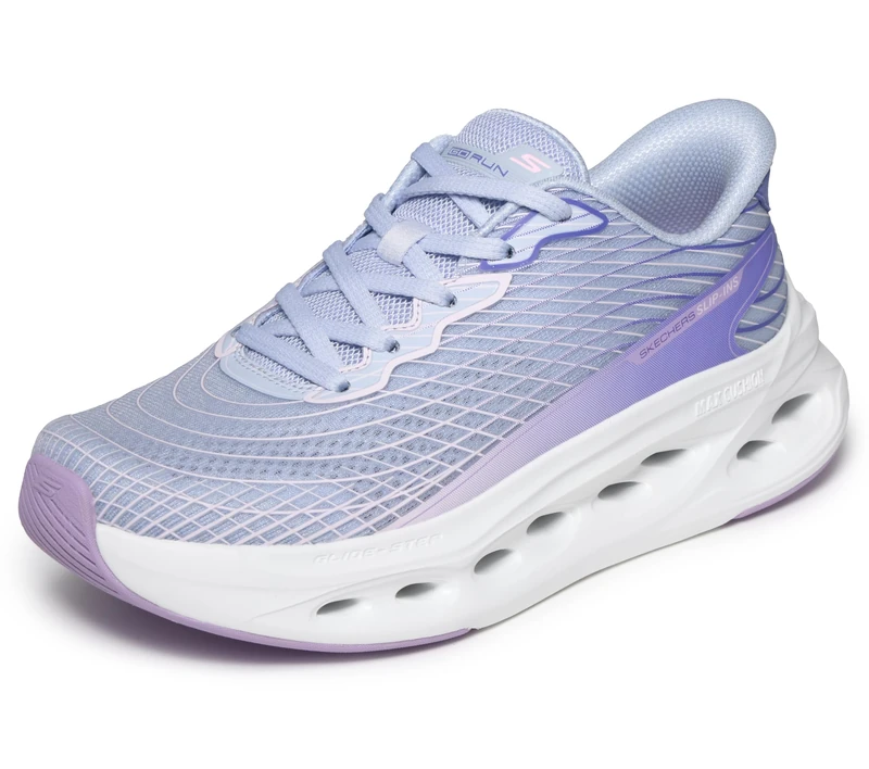 Skechers Women's MAX Cushioning Glide-Step Sapphire Trainers, Lavender, 7 UK