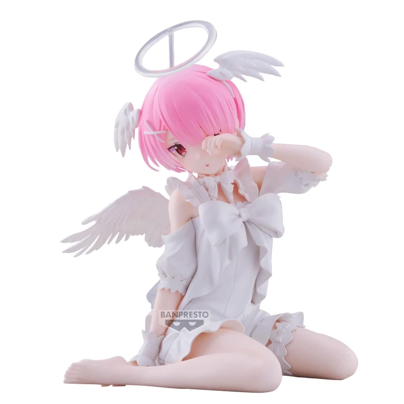 Banpresto Ram Sweet Angel Ver. Re:Zero -Starting Life In Another World Action Figure - Relax Time 13 cm - PZ71287P Multicolor - Collectible Figure - Great for Anime Fans