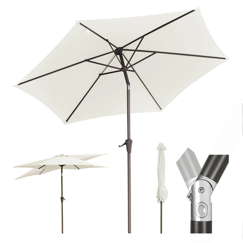 Sekey Parasol 200 cm with Crankable and Bendable Function, Balcony Parasol with UV Protection 50+, Parasols for Balcony, Patio, Garden