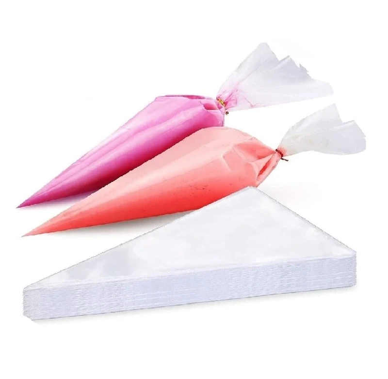 Tezraftaar® 100 x Disposable Icing Piping Bags 21" Clear Savoy Pastry Bag for Cake Muffins Desserts Decoration