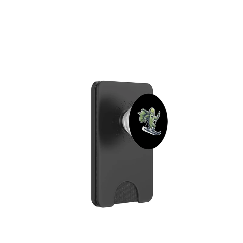 Superhero Pickle On Skis Funny Winter Alpine Run PopSockets PopWallet for MagSafe