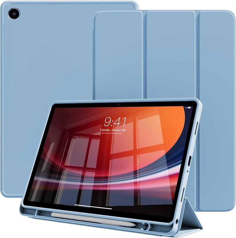 YRH Case for Samsung Galaxy Tab A11 Plus 2025, 11 inch, with Pen Holder, Auto Sleep/Wake, Soft TPU Protective Tablet Cover (Sky Blue)