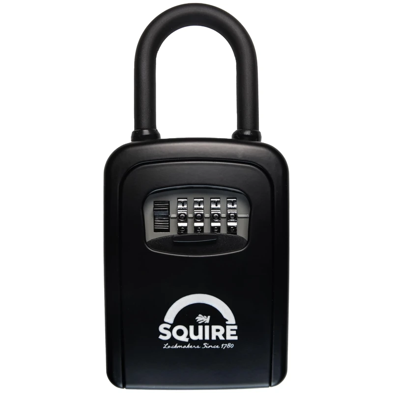 Squire KeyKeep 1 PB - Combination Key Safe – 4 Wheel Recodable (10,000 Combinations)| Weather Resistant | Die-Cast with Removable Shackle | Outdoor or Indoor Key Storage