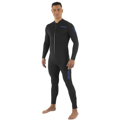 SEAC Liberty Long Man 3 mm - One-Piece Men’s Wetsuit 3 mm without Hood – Durable Neoprene with Supratex Reinforcements on Knees, Shoulders and Back – Front and Ankle Zip – Colour-Coded Sizes