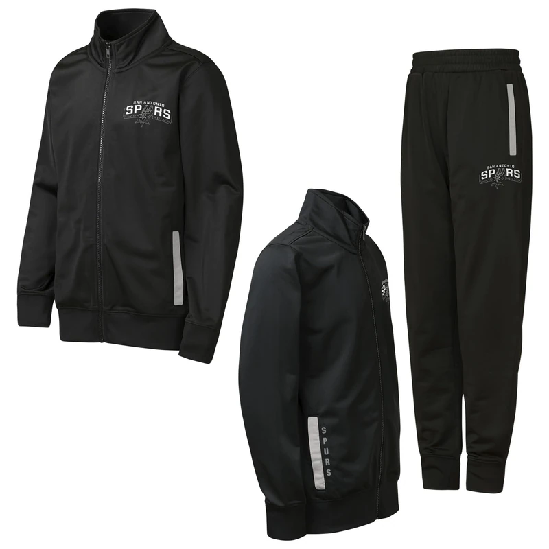 NBA Boys Youth Poly Track Set, Black, 9-11 Years EU