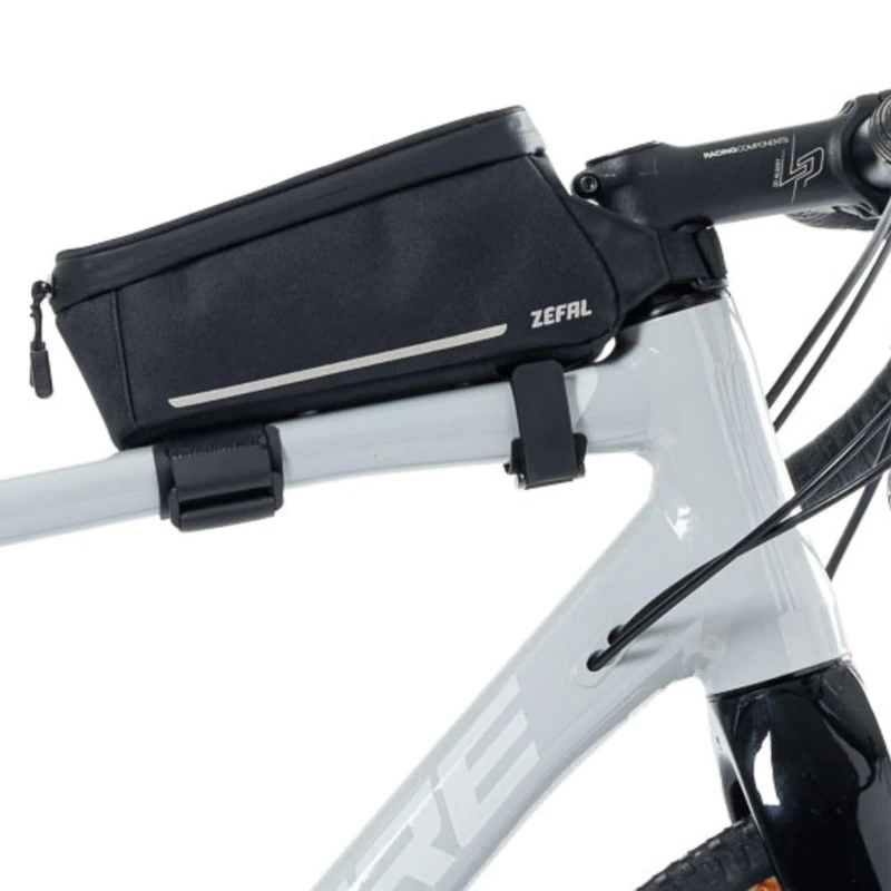 ZEFAL Console Pack Top-Tube Bag - Waterproof Bicycle Frame Bag with Built-in Phone Holder - Black - T1-1 Litre