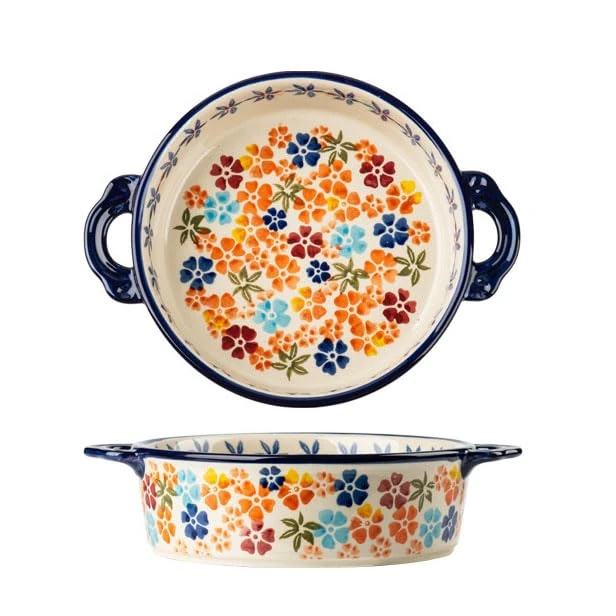 Large Ceramic Baking Dish with Single Handle for Lasagna, Casseroles, and Daily Cooking