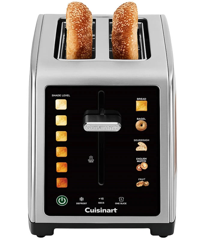 Cuisinart SimpliTouch XL 2-Slice Toaster Digital Colour Touchscreen Display|Extra-Large Slots|High-Lift QuickView |Bread, Bagel, Sourdough & Fruit Bread Presets|Defrost| +15 Seconds Toast Boost