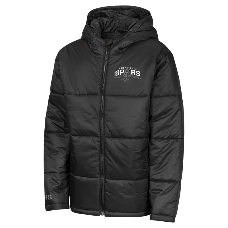 NBA San Antonio Spurs Black Puffer Coat