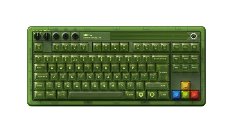 8Bitdo Retro 87 Mechanical Keyboard with RGB Backlight, Bluetooth/2.4G/USB-C Hot Swappable Wireless Gaming Keyboard for Windows and Android - Xbox Edition (Officially Licensed) - ISO UK Layout