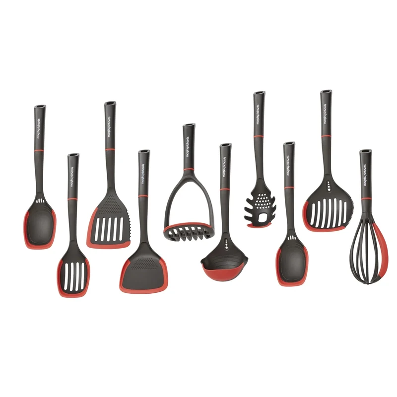 Morphy Richards 10-Piece Heat Resistant Nylon & Silicone Kitchen Utensil Full Set – Non-Stick Cooking Tools with Built-in Features, 869000 | 869001 | 869002 | 869003 | 869005