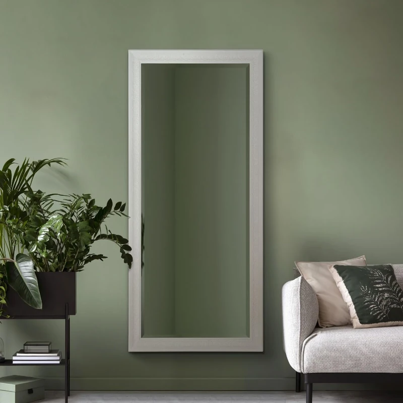 MirrorOutlet - The Antic - White Framed Bevelled Mirror 63" X 29" (160 X 73cm) Premium Silver Mirror Glass - Image 1
