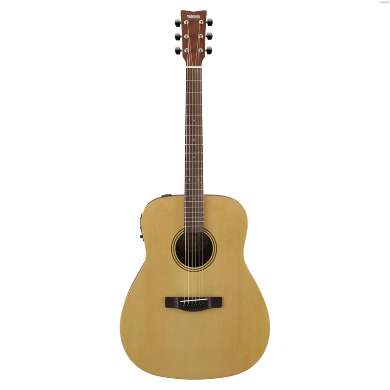 YAMAHA FX400 Acoustic-Electric Guitar – Dreadnought Body, Scale 25", Narrower String Spacing, Scalloped Bracing, System-75 Preamp with Pickup and Tuner – Natural Satin