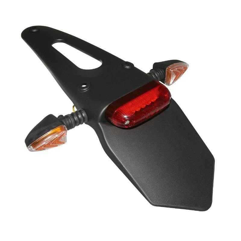 cyclingcolors Motorcycle Scooter Moped License Plate Holder Holder Compatible with Derbi Senda with Tail Light and LED Turn Signals, 325x45x103mm