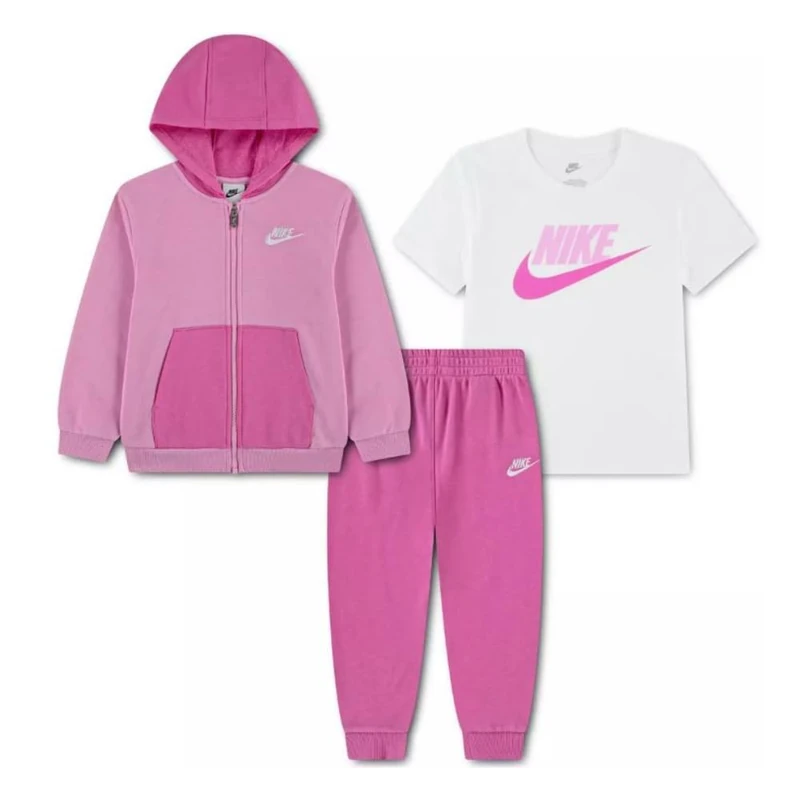 NIKE Kids Lifestyle Hoodie & T-Shirt Set, Playful Pink, 5/6 Years
