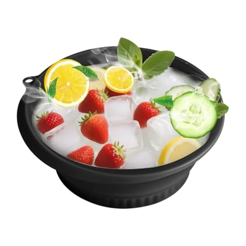 shuhauk Face Bowl, Foldable Silicone Reusable Cold Washbasin, Face Ice Plunge Bowl, for Facial Beauty Skin Care Home Bath SPA