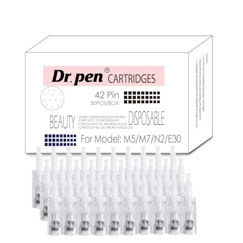 42 Pins Replacement Cartridges for Dr. Pen M5 M7 N2 E30 – Hygienic Single-Use Beauty Refill Cartridges for Smooth,Radiant-Looking Skin, Monthly Care Set for Home or Studio Use (42 Pin, 30 Pack)