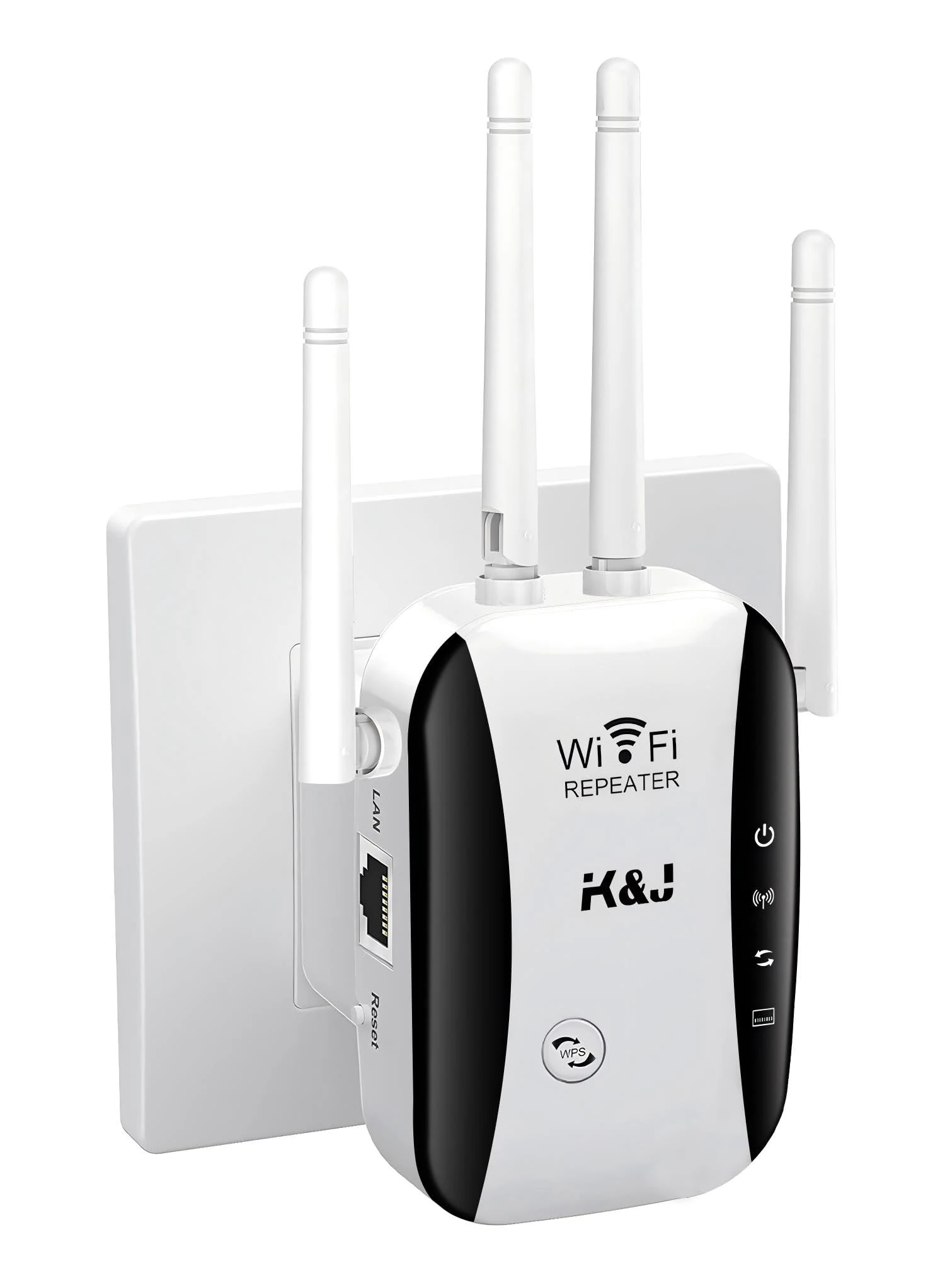2025 Newest WiFi Extender, WiFi Booster, 4 Antennas Up to 5000 Sq.ft and 50 Devices, WiFi Repeater, Wireless Internet Repeater with Ethernet Port, 1-Click Setup, Access Point, UK plug - White