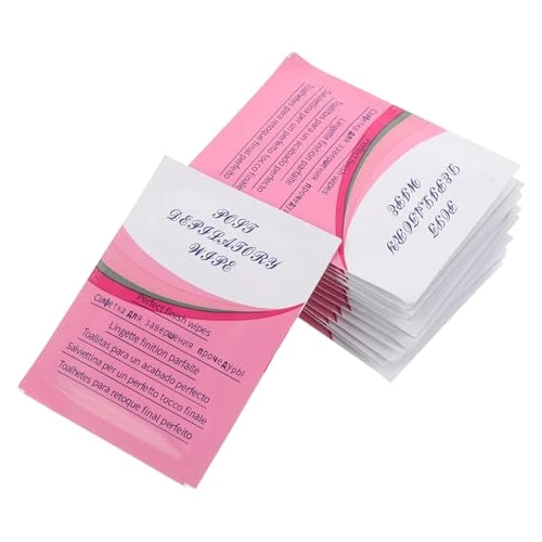 IWOWHERO Waxing Finishing Wipes 50pcs, Thin Wax Cleaning Pads Oil Remover for Women, Portable Single-use Skin Cleansers for Post-wax Care at Home and Travel