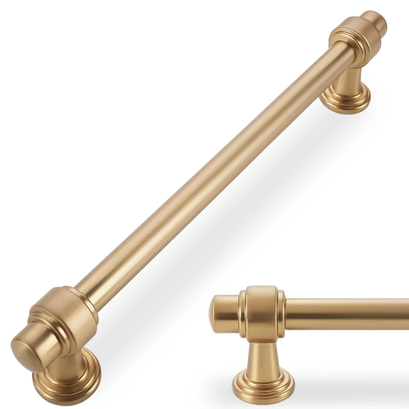 POVEFONK 20 Pack 6-1/4 Inch(160mm) Champagne Bronze Kitchen Cabinet Handles Cabinet Pulls Gold Drawer Pulls Kitchen Cabinet Hardware Handles Dresser Handles