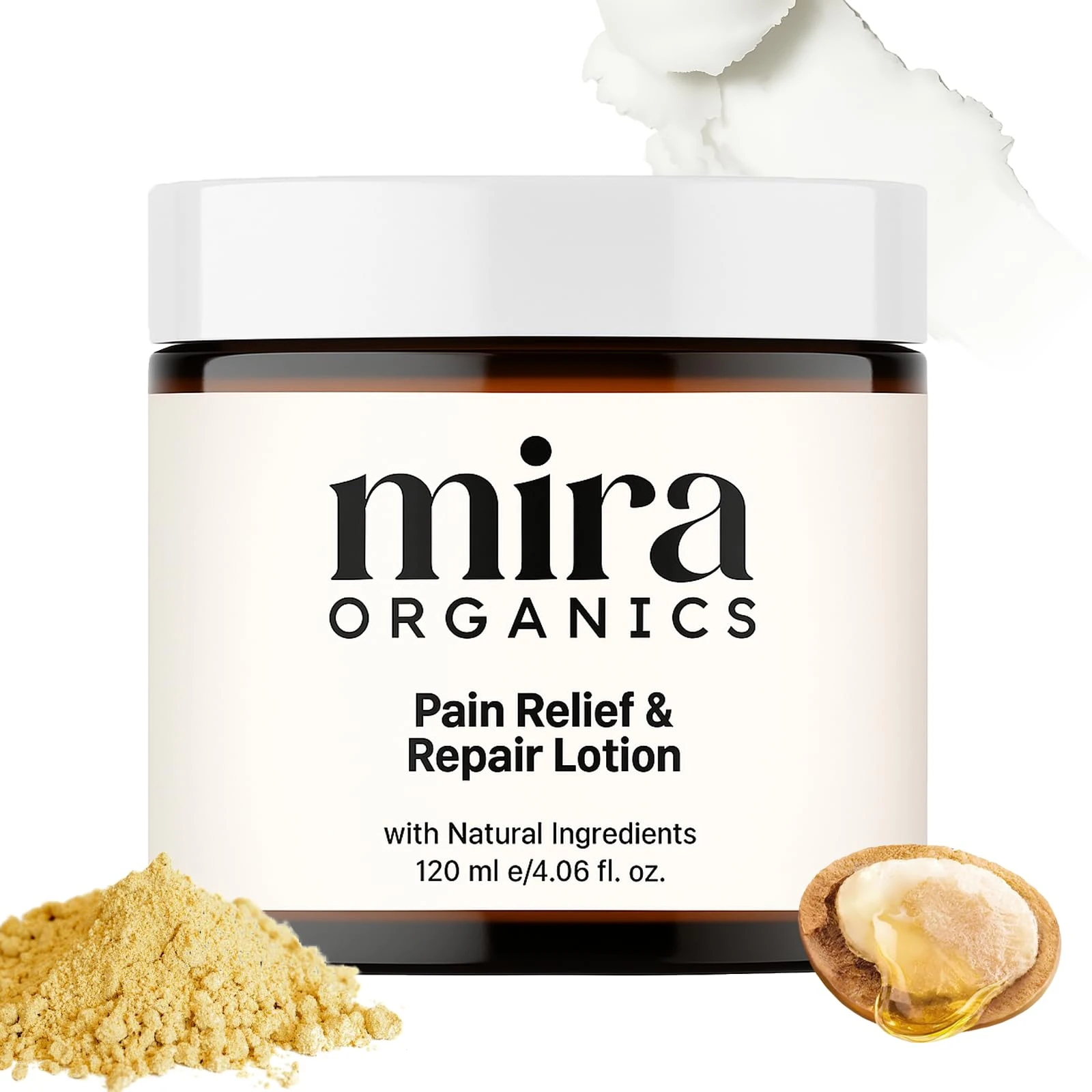 Mira Pain Relief & Repair Lotion, Mira Organics Pain Relief & Repair Lotion, with Arnica Montana, Chamomile, Helichrysum Oil, Shea Butte, Plant-Based