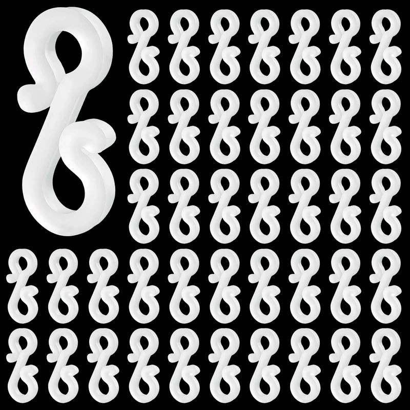 Fogcosy Gutter Hooks for Outdoor Lights - 120 Pcs Plastic White S Christmas Light Hooks, Outdoor for Hanging Outside String Lights Christmas Tree Decorations