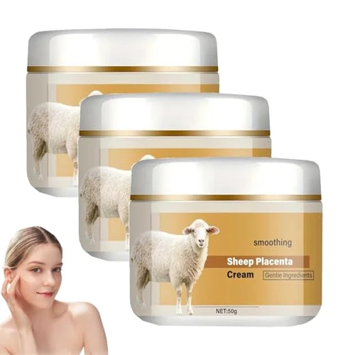 Sheep Placenta Cream,Firming & Moisturizing Skin Cream,with Collagen & Lanolin Extract, Lifts And Tightens Skin Cream, Gentle Daily Care (3 pcs)