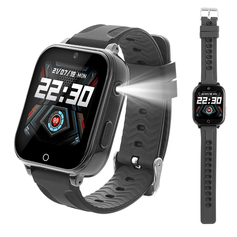 Vnierxful 4G Kids Smart Watch for Boys Girls - Kids GPS Tracker Watch with Video Call,Phone Call, SOS, School Mode, Games & Pedometer, WiFi Function, Birthday Gift for Boys 3-12 Years Old (Black)